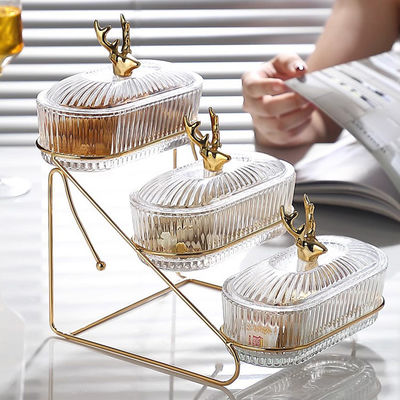 Minimalist Deer-Theme Glass Serving Tray for Heatable Party Dessert Display in Kitchen