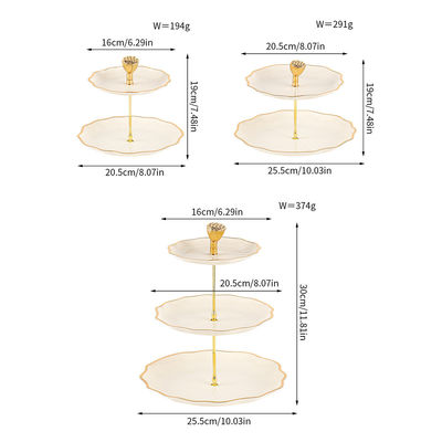 10-Inch White Ceramic Plate 3-Layer Disposable Plates Tableware for Valentine's Day Easter