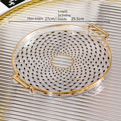 Gold Inlay Pattern Disposable Tray for Coffee Tea Snacks Dinnerware Type Dishes Plates