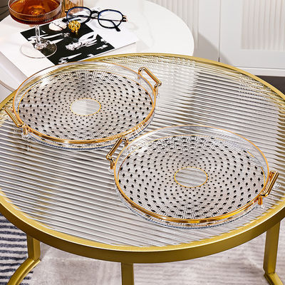 Gold Inlay Pattern Disposable Tray for Coffee Tea Snacks Dinnerware Type Dishes Plates