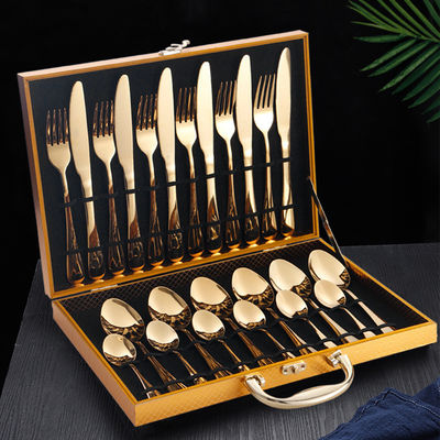 24pcs Hotel Wedding Cutlery Set with Contemporary Design Style and On-glazed Technique