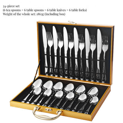 24pcs Hotel Wedding Cutlery Set with Contemporary Design Style and On-glazed Technique