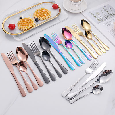 24pcs Hotel Wedding Cutlery Set with Contemporary Design Style and On-glazed Technique