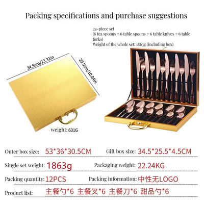 24pcs Hotel Wedding Cutlery Set with Contemporary Design Style and On-glazed Technique