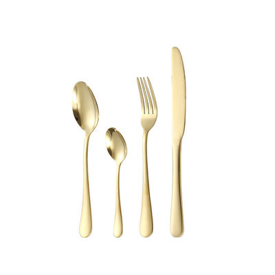 24pcs Luxury Gold Flatware Spoon and Fork Silverware Set for Stainless Steel Hotel Wedding