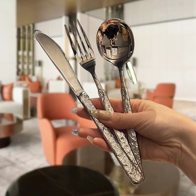 4 Users Customized Color Super Sharp Serrated Knife Gold Stainless Steel Flatware Set