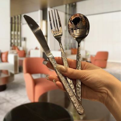 4 Users Customized Color Super Sharp Serrated Knife Gold Stainless Steel Flatware Set