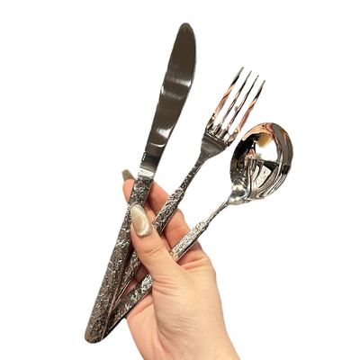 Stone Pattern Stainless Steel Cutlery Set Silverware Flatware for Events Posuda Dinnerware