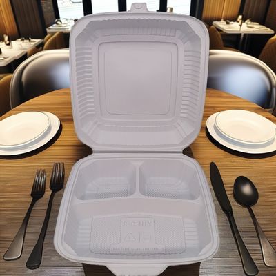 Food Grade Convenient Rectangle Plastic Lunch Boxes with Lids Microwave Safe Stackable Trays
