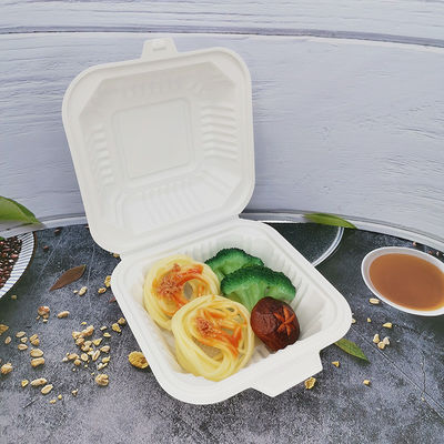 White Square Plastic Lunch Boxes Stackable To-Go Food Containers with Microwave Safe Lids