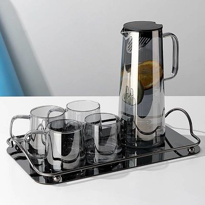 Stocked 1300/1800ml Borosilicate Glass Pitcher with Lids Handle for Iced Tea Lemonade