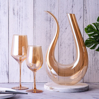 Direct Luxury Amber U-Shaped Wine Goblets for Red Wine Lovers Custom Private Label