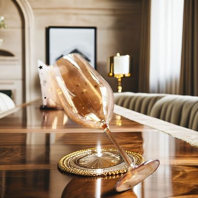 Direct Luxury Amber U-Shaped Wine Goblets for Red Wine Lovers Custom Private Label