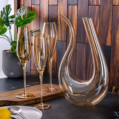 Direct Luxury Amber U-Shaped Wine Goblets for Red Wine Lovers Custom Private Label
