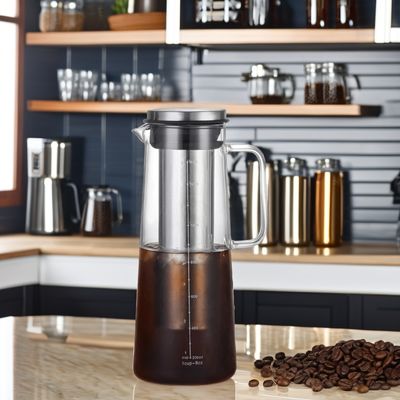 High Temperature Resistant Glass Water Bottle for Hot and Cold Drinks 1L/1.4L Capacity