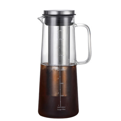 1L/1.4L High Borosilicate Glass Water Bottle for Brewing Coffee and Cold Brew Pot Set