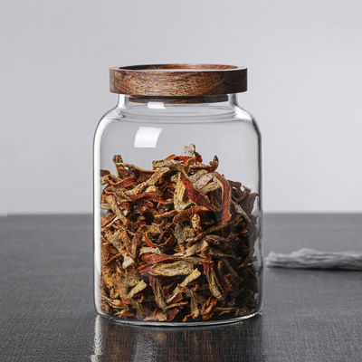 Easy Storage Solution Kitchen Food Seasoning Jar with Wooden Lid Modern Classic Design