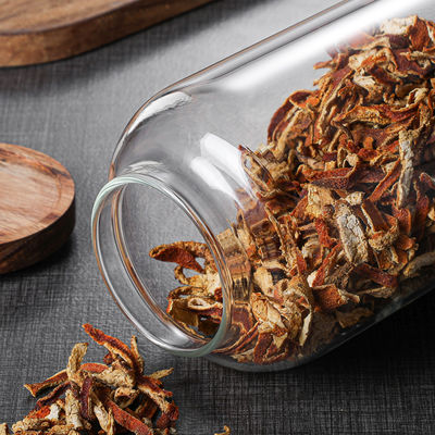 Convenient Food Seasoning Container in Classic Design with Large Glass Jar and Wooden Lid