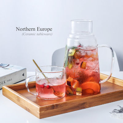 All Applicable Glass Pitcher Set with Cup High Temperature Resistant and Modern Design