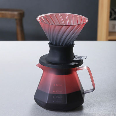 Handmade Borosilicate Glass Pour-over Coffee Tea Set with Stainless Steel Coffee Filter