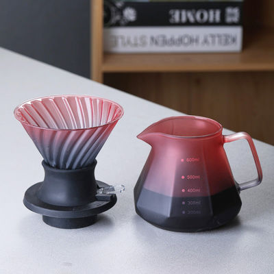 Stainless Steel Coffee Tea Sets with Borosilicate Glass Pour Set and Percolators