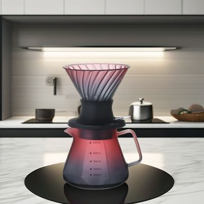 Elegant Borosilicate Glass Pour Coffee Tea Set with Stainless Steel Filter Hand Drip Pot