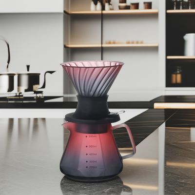 Elegant Borosilicate Glass Pour Coffee Tea Set with Stainless Steel Filter Hand Drip Pot