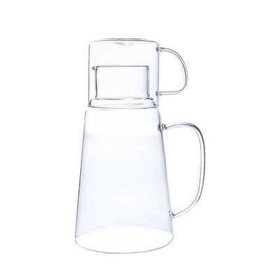 Modern Design Hot/Cold Water Jug Juice Beverage Carafe Glass Pitcher Set with Cup