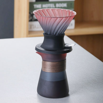 Hand Pressing Type Borosilicate Glass Hand Drip Coffee Pot with Stainless Steel Filter