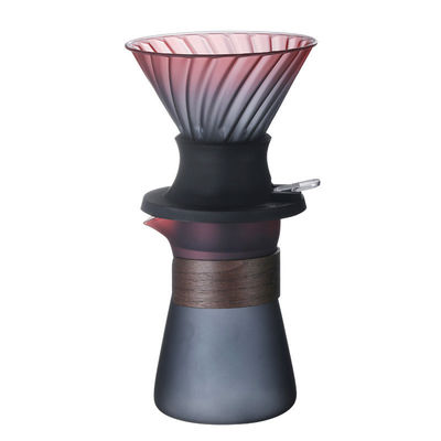 Hand Pressing Type Borosilicate Glass Hand Drip Coffee Pot with Stainless Steel Filter