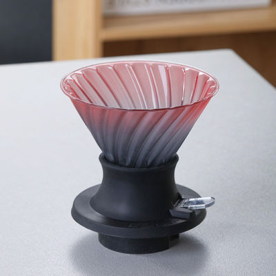 Hand Pressing Type Borosilicate Glass Hand Drip Coffee Pot with Stainless Steel Filter
