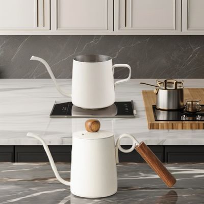 Modern Hand Punch Pot for Coffee Store Stainless Steel Gooseneck and Long Mouth Spout