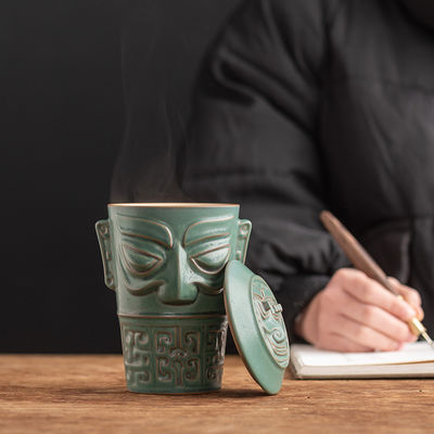 Ceramic Mug WITH LID for Office Reception and Business Gifts Large Capacity Bone Material