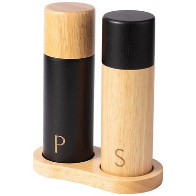 Customized Size Oak Wood Shakers 7-Inch Adjustable Ceramic Core Salt and Pepper Mill Set