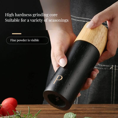 Customized Size Oak Wood Shakers 7-Inch Adjustable Ceramic Core Salt and Pepper Mill Set