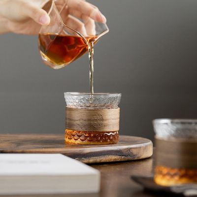 Modern Design Hammer Pattern Glass Cup for High Borosilicate Glass Coffee and Tea