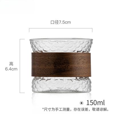 150ml Capacity Vertical Grain Borosilicate Double Glazing Water Bottle with Custom Logo