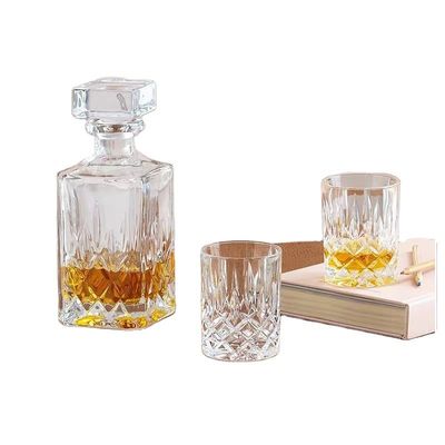 Customized Logo Bar Sets Crystal Oxford Glass Whiskey Decanter Set for Whiskey Experts