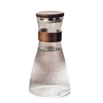 Stocked 1.5L Glass Water Pitcher and Vertical Glass Jug Set with Lid Capacity 1.5L