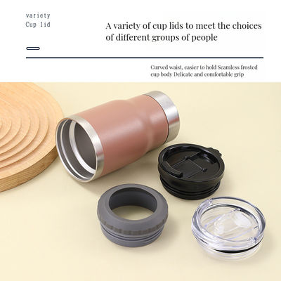 Stainless Steel Double-Walled Can Cooler 12 oz Slim Beer Cozies for Drinking Set of 4
