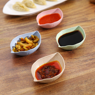 Disposable Food Container Creative Leaf Shape Dipping Bowl for Soy Sauce and Snacks
