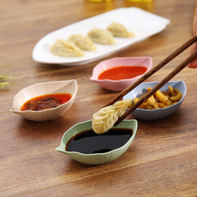 Disposable Food Container Creative Leaf Shape Dipping Bowl for Soy Sauce and Snacks