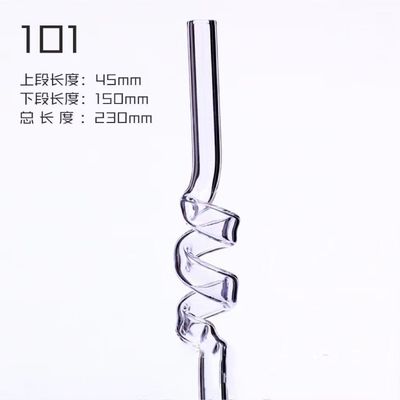 Bar Accessories Wave Design Bulk Reusable Borosilicate Glass Straws Transparent Colorful