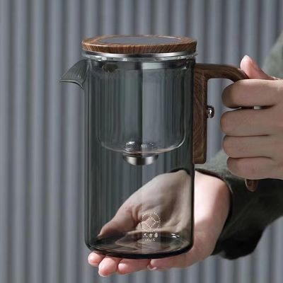 2024 Thickened Glass Tea Infuser with Walnut Handle Tea Strainers Custom Logo Stocked