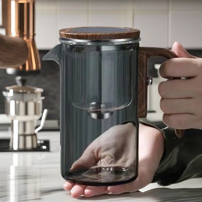 2024 Thickened Glass Tea Infuser with Walnut Handle Tea Strainers Custom Logo Stocked