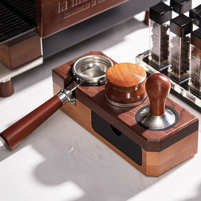 58mm Barista Tool Black ABS Portafilter Espresso Tamper Holder with Customized Size