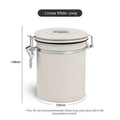 Food Storage Package Modern 304 Stainless Steel Coffee Can with Breathable Preservation