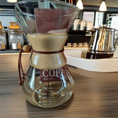 Customized Logo Double Wall Borosilicate Glass Coffee Maker for Unusual Heat Resistant