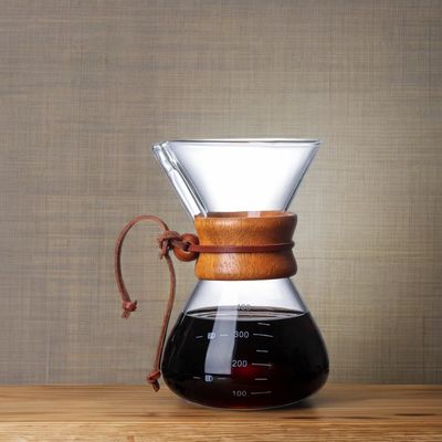 400ml Capacity Hand Brewed Coffee Borosilicate Glass Coffee Maker with Stocked Filter