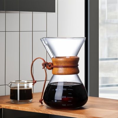 400ml Capacity Hand Brewed Coffee Borosilicate Glass Coffee Maker with Stocked Filter